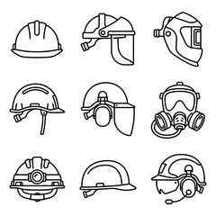 Fototapeta premium Professional Safety Helmet with Attached Earmuffs for Industrial Protection Icon Representing Occupational Health and Safety Equipment