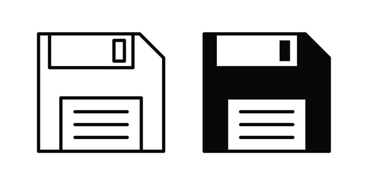 Floppy disk icon graphics, editable stroke linear icon, eps 10