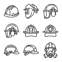 Fototapeta premium Comprehensive Industrial PPE Set Featuring a Hard Hat, Safety Goggles, and Earmuffs as Essential Protective Equipment for Workplace Safety and Health
