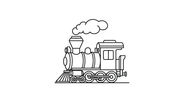 Vintage steam locomotive train illustration.