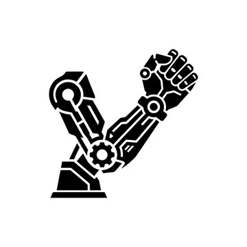 Robotic Limb Icon Set Featuring Prosthetic Arm Designs, Bionic Leg Mechanics, and a Cybernetic Hand for Artificial Prosthesis Technology Research