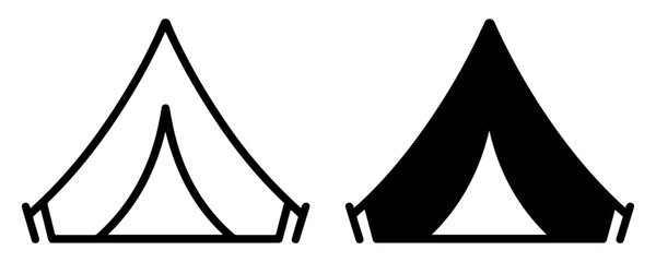camping tent icon outline filled vector © Bulbuli Icon Studio