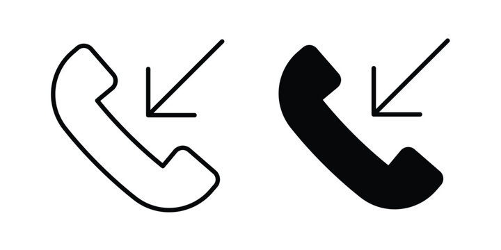 Incoming Call icon graphics, editable stroke linear icon, eps 10