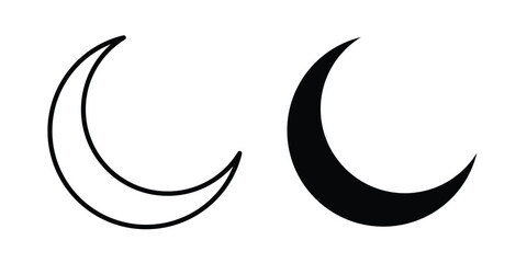 Moon icon graphics, editable stroke linear icon, eps 10 © Fati