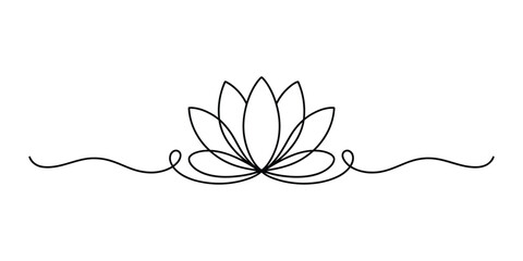 Continuous single line drawing of a lotus flower © Mr Ishan