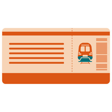 Train Ticket Flat Illustration