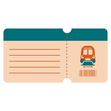 Train Ticket Flat Illustration