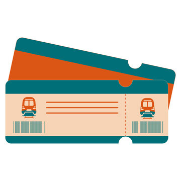 Train Ticket Flat Illustration