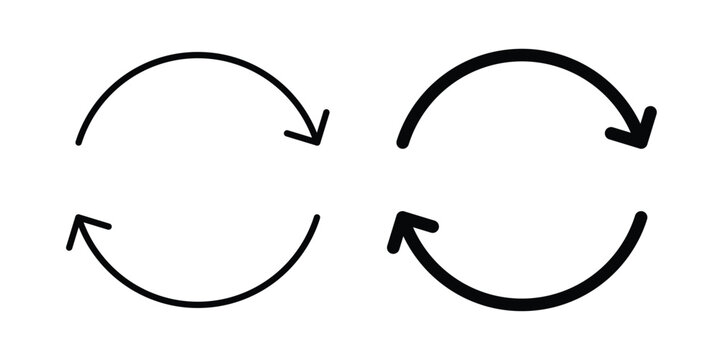 Refresh icon graphics, editable stroke linear icon, eps 10
