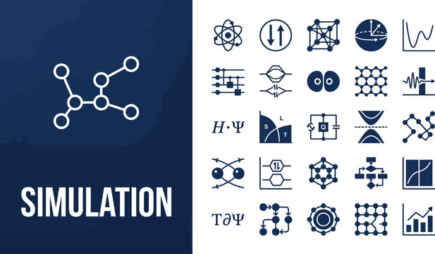 Simulation software icons represent complex digital modeling.