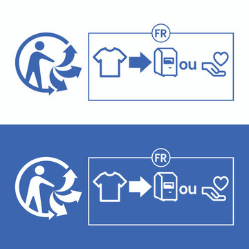 Recycling triman vector taxtile icon blue