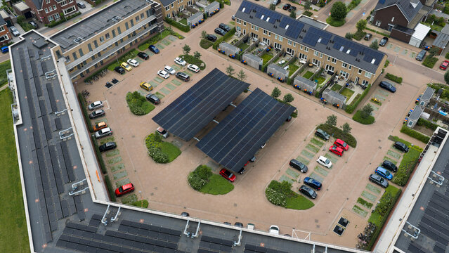 Solar Carport in Modern Residential Community