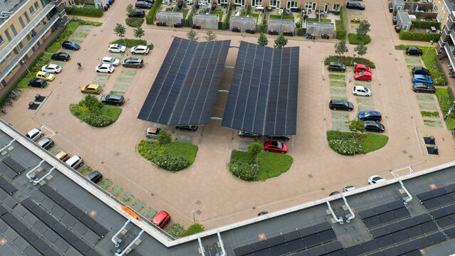 Solar Carport in Modern Residential Community