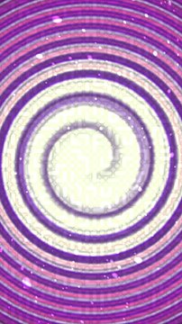 Abstract purple and white spiral background with glowing particles and light effects.