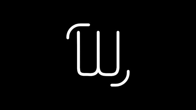 Minimalist white letter W logo on a stark black background with clean lines