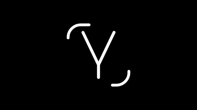 Minimalist white letter Y on a stark black background, clean and modern design