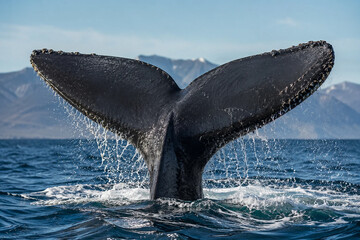Naklejka premium humpback whale shark whale humpback ocean tail sea mammal water animal blue. humpback whale shark dolphin marine fin wildlife waves nature watching fish jumping splash wild diving swimming dolphins. 