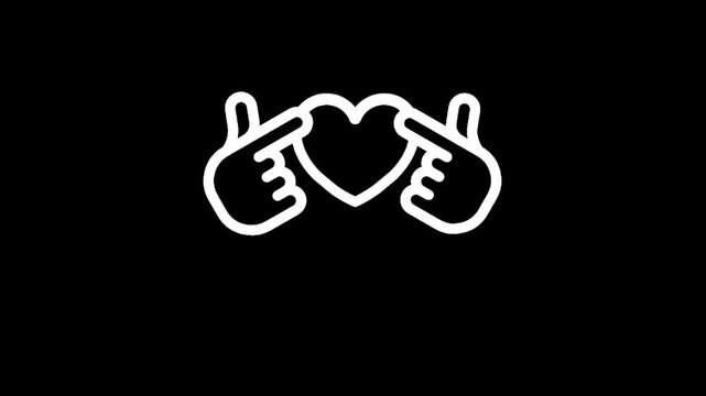 Korean finger heart gesture with love symbol, iconic sign of affection and appreciation
