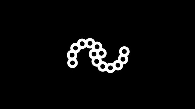 Abstract white circular shapes on a black background, representing connection and movement