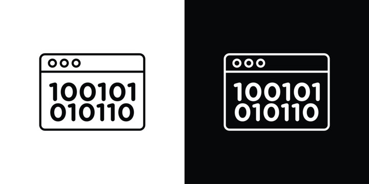 Binary code icon design collection logo vector illustration