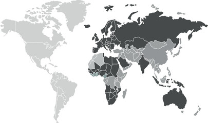 Fototapeta premium World map with highlighted countries global data visualization for business and