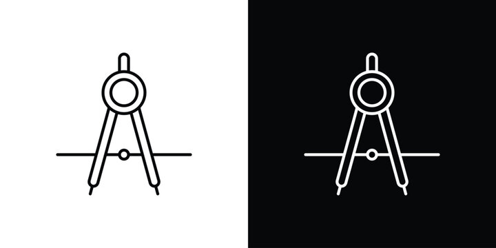 Drafting compass icon design collection logo vector illustration
