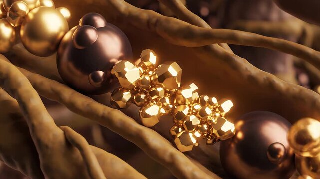 Osteoblasts promoting bone healing and regeneration within a human ribcage structure with metallic spheres