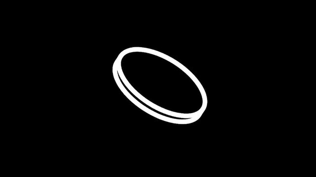 Simple white pound sterling symbol coin icon on a black background