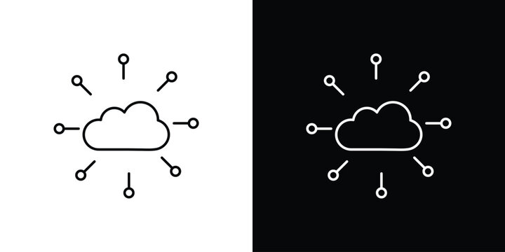Network cloud icon design collection logo vector illustration