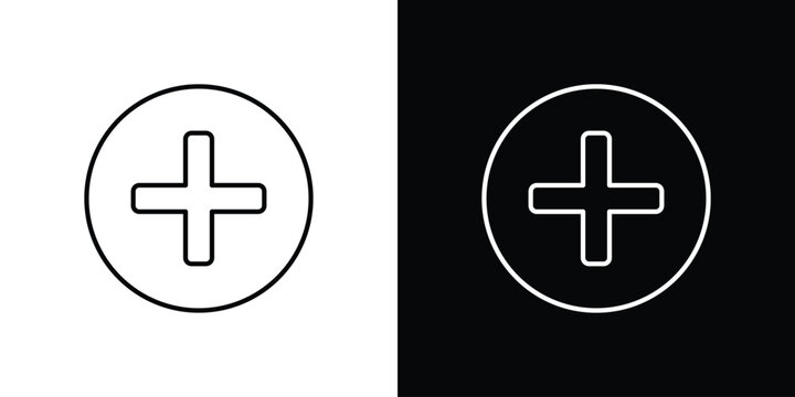 Plus icon design collection logo vector illustration