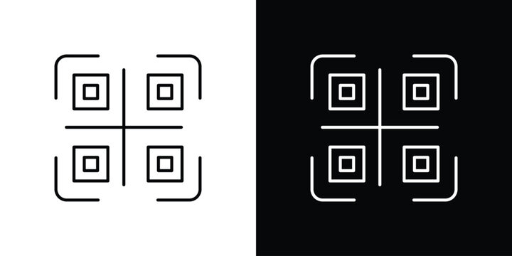 Qrcode icon design collection logo vector illustration