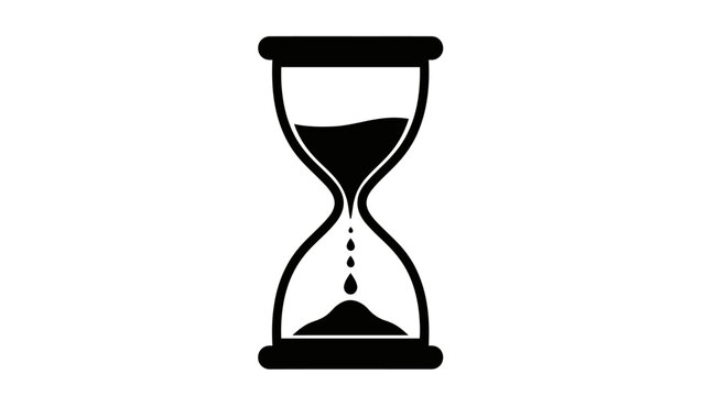 Iconic black and white hourglass symbol representing the passage of time and urgency