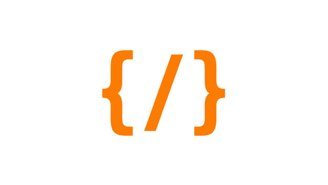 Minimalist Code Snippet Illustration Featuring Curly Braces and Slash Symbols