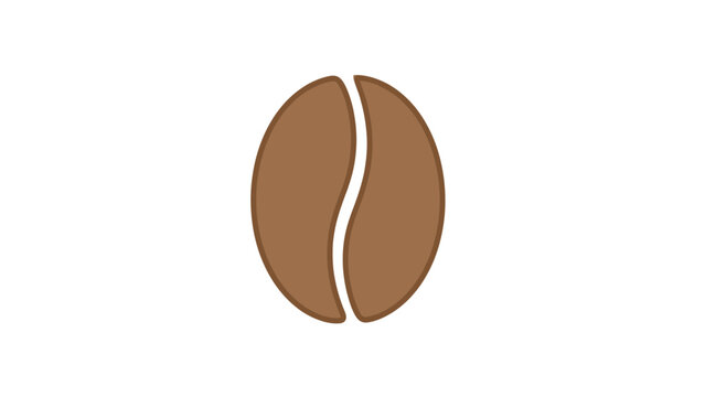 Minimalist Illustration of a Coffee Bean with a Simplified Design for Coffee Lovers and Cafe