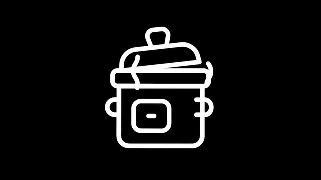 Modern electric pressure cooker icon with steam rising from the lid