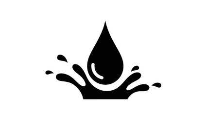 Fototapeta premium Water droplet splash icon isolated on a white background simple and clean design
