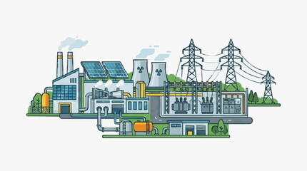 Obraz premium Industrial Energy Infrastructure Complex.
