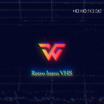 VHS Glitch Retro Logo Reveal &ndash; 80s Synthwave Neon Square Social Intro