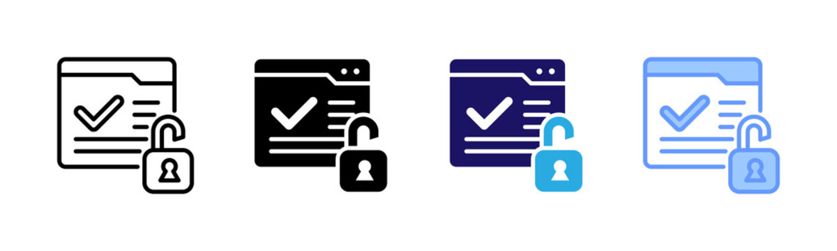 Data Decryption Icons, Multi Style Icon Set