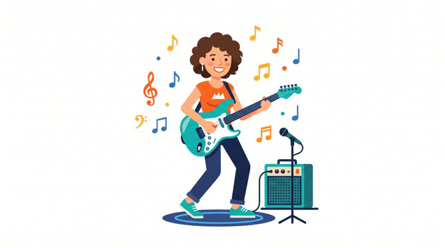 Talented Musician Performs Guitar and Sings at Concert