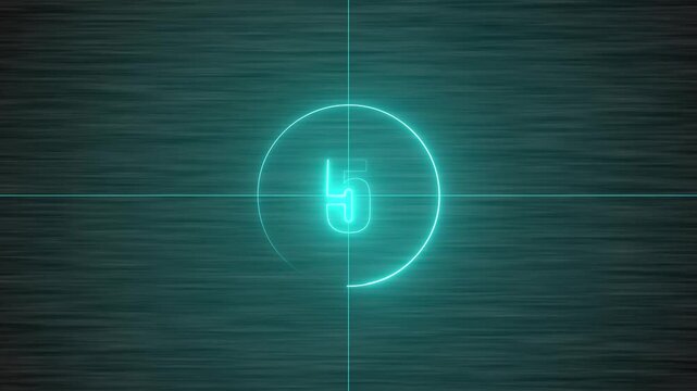 Neon green 10 second cinematic countdown timer on textured background