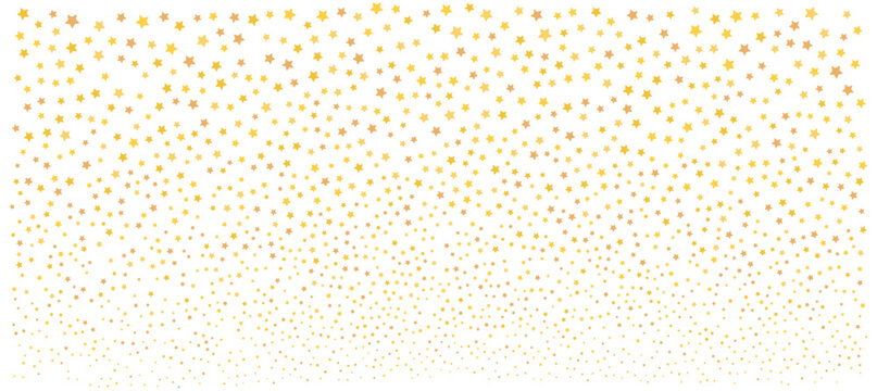 Festive gold star confetti background with scattered metallic stars in various sizes, creating a sparkling celebration effect