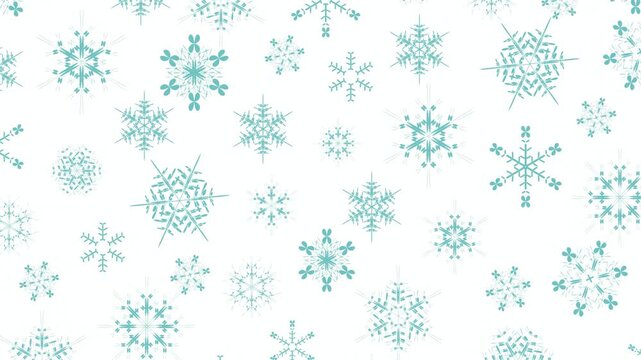 Blue Snowflakes Pattern on White Surface 4K