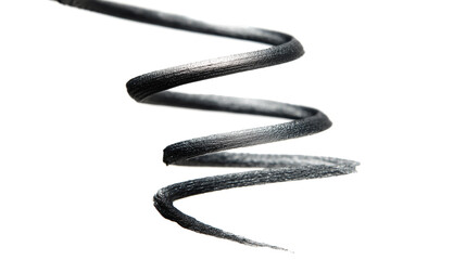 Naklejka premium Black cosmetic smear showcasing rich texture on white surface