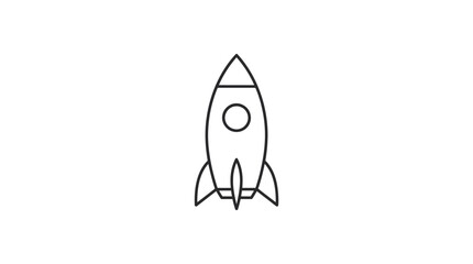 Minimalist Rocket Ship Outline Vector © Melatunz