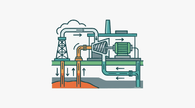 Industrial Oil Refining Pipeline System.