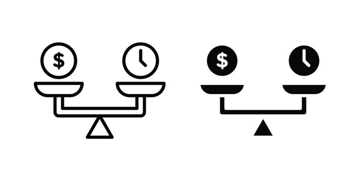 Time and money scale icon