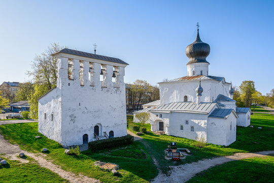 The historic Assumption Church from Paromenye in Pskov, Pskov region of Russia
