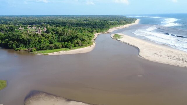 Aerial view of Ratenggaro traditional village in Sumba, Indonesia