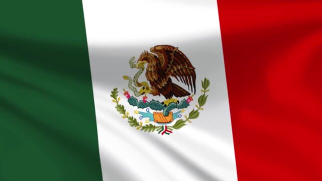 Mexico Realistic Flag Waving Animation, Patriotic Motion Graphics Background Footage in 4K